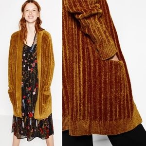 zara chenille cardigan